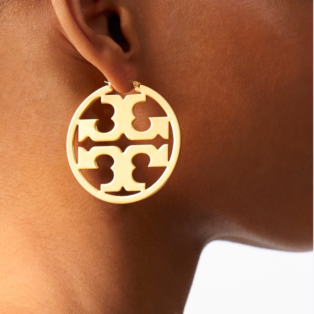 NEW Tory Burch Gold Miller Hoop Earrings